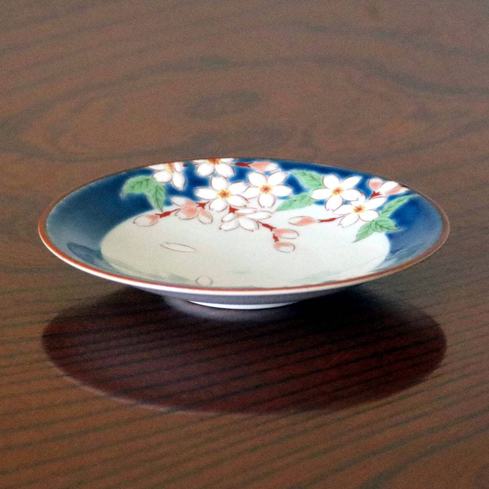 Kutani ware Seikogama Talíř Cherry Blossom Flower of the Four Seasons No. 4,6 SK-426