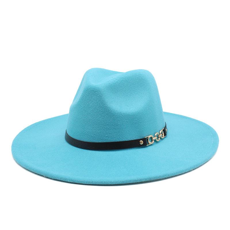 Big Eaves Wool Jazz Top Hat Women'S Casual Big Edge Felt Hat Men'S Jazz Hat 9.5Cm