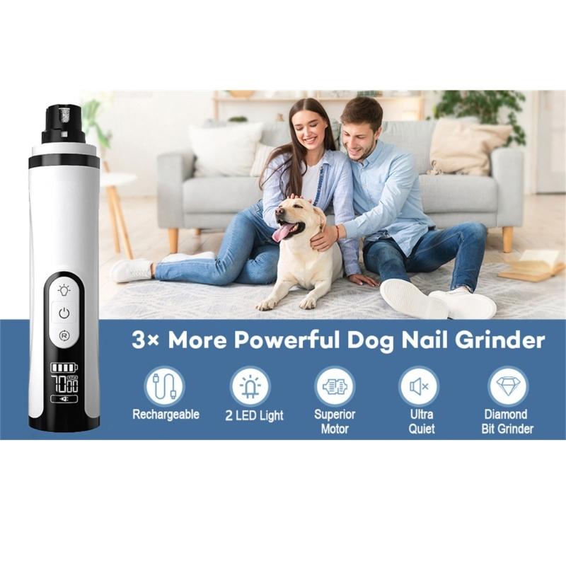 Quiet Rechargeable Dog Cats Nail Trimmer With Low Noise Motor And 3 Speed For Grooming