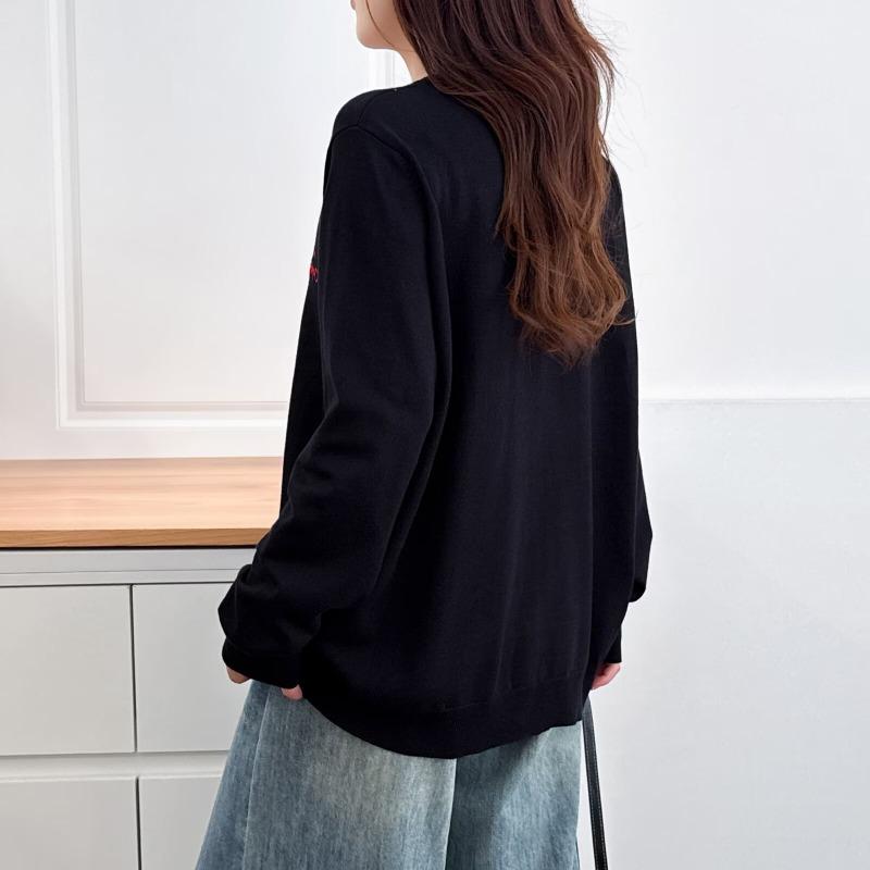 Plus Size Women Long Sleeve Knit Cardigan Sweater With Heart Button