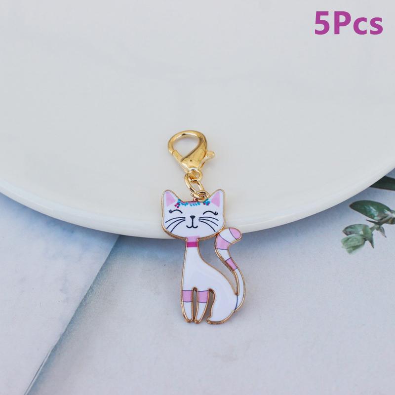 5/8Pcs Cartoon Novelty Fox Cat Keychain Cute Fashion Animal Pendant Keychain Creative Backpack Decoration Accessories Gifts