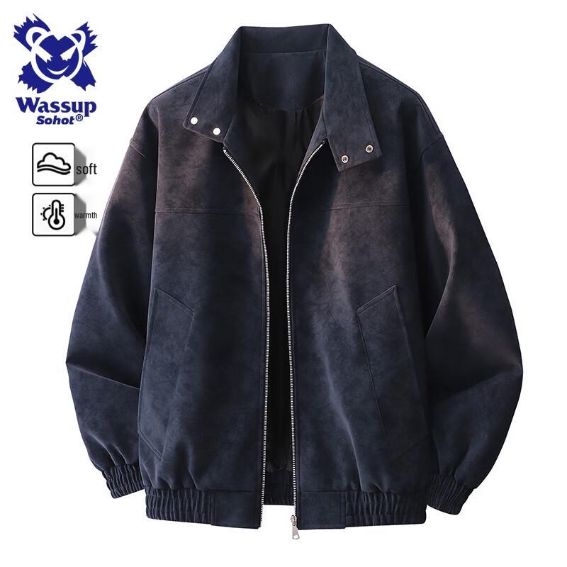 

Wassup Sohot Men s American Retro Loose Fit Autumn/Winter Jacket 3XL