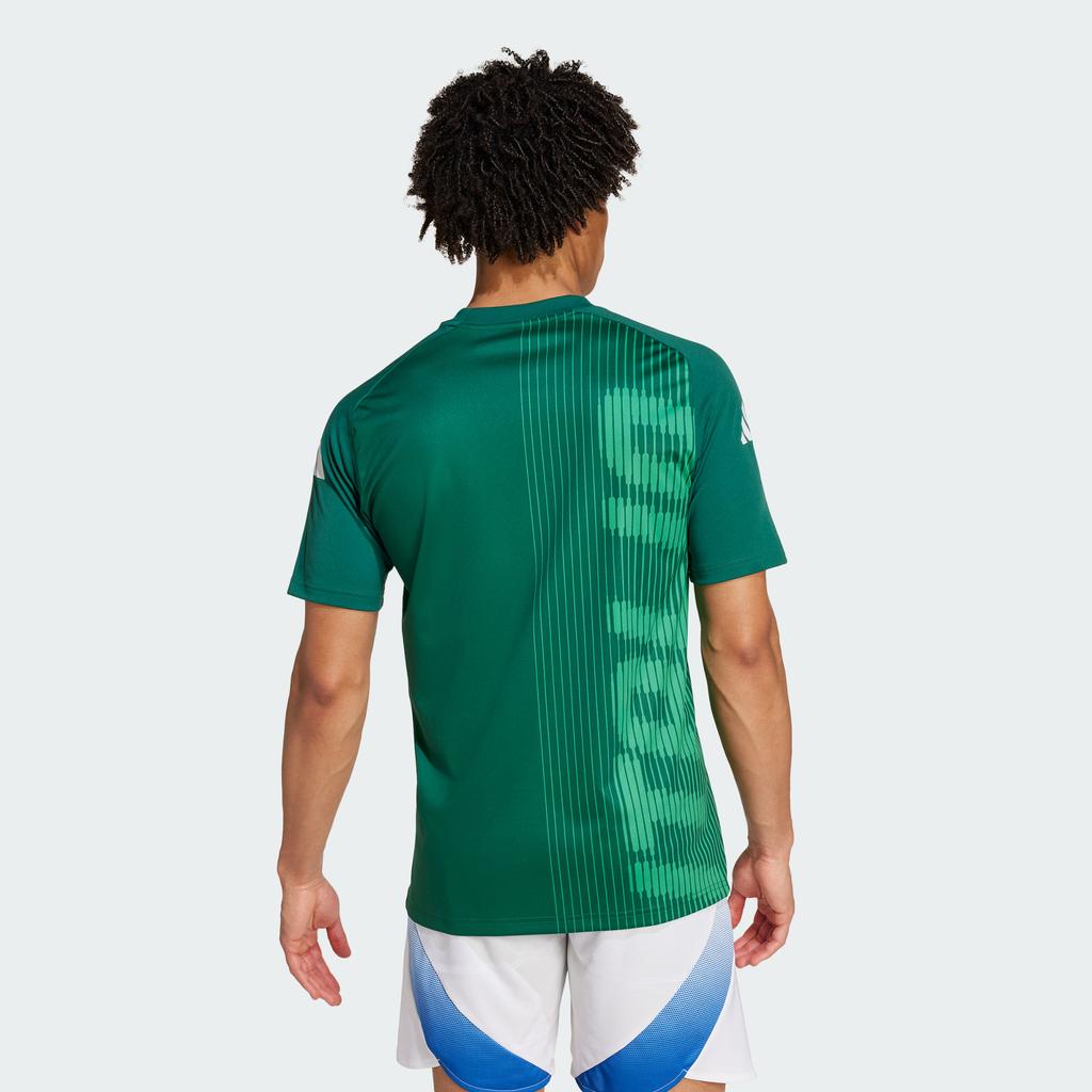 Adidas Italy Pre-Match Jersey Printed Round Neck Short Sleeve Soccer Shirt Men Tops Dark-Green IW7950