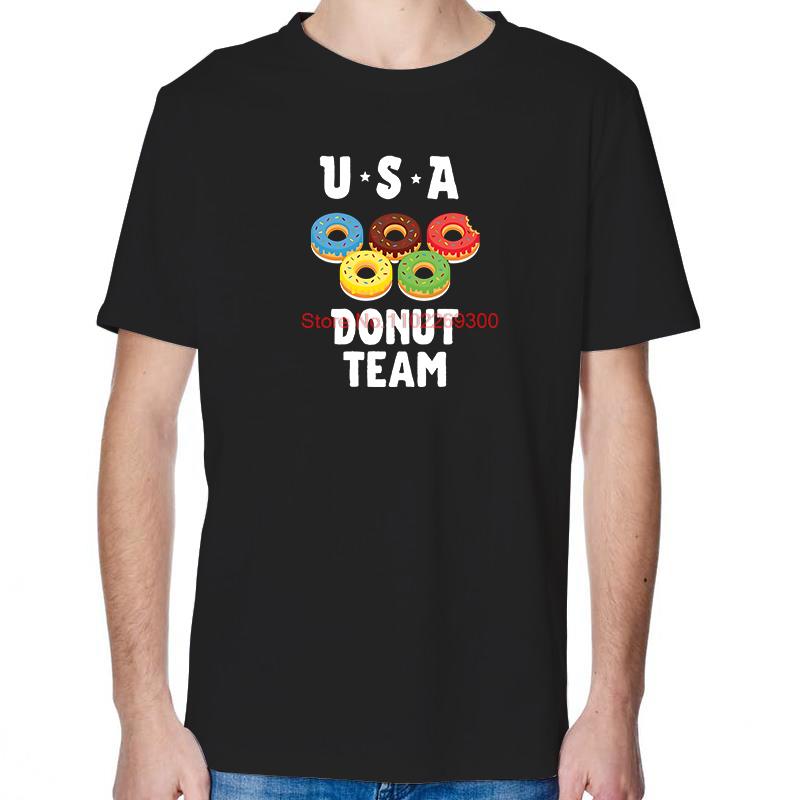 Usa Donut Team Fashion Funny Printed TShirt Summer Tops TShirt New Arrival Goods Short Sleeve TShirt Cotton Mens TShirts