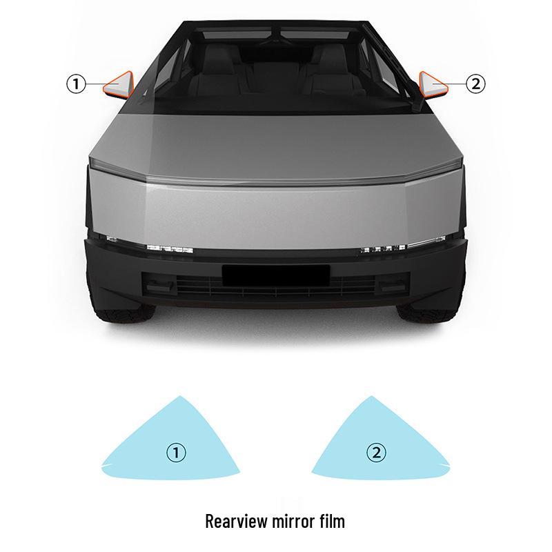 Cybertruck 2024+ TPU Transparent B-Pillar & Rearview Mirror Protective Film