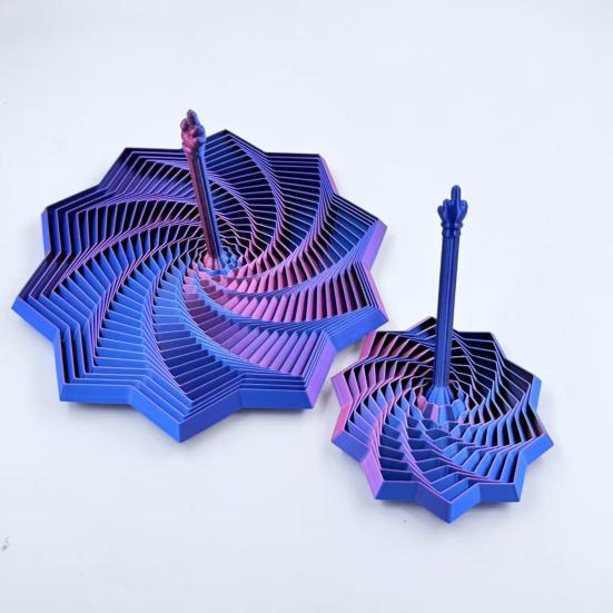 3D-gedruckter Fidget-Stern Stress Angstabbau Fraktaler Expandierter Stern Sensorisches Spielzeug mit Griff Wirbelnde Spirale Expandierbarer Stern Dekompressionsspielzeug