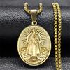 Brazil Nossa Senhora Our Lady of Aparecida Medal Necklace for Men Women Stainless Steel Gold Color Chain Jewelry Colar NZZ466S02