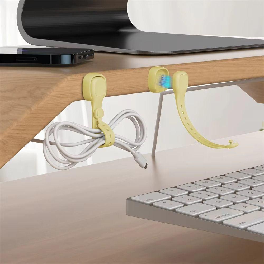 

Reusable Cord Organizer Adjustable Hook Wire Winding Management New Cable Holder зелений