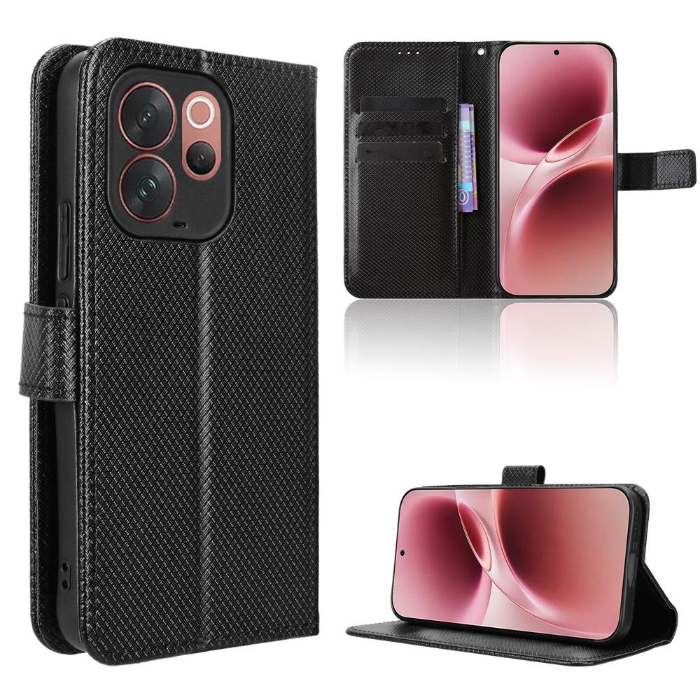 

Flip Cover for Vivo V70 5G Leather Case [Flip Vintage Leather] Shockproof Durable Retro Phone Case for Vivo V70 5G чёрный