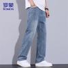 ROMON Men's Straight-Leg Loose Casual Jeans