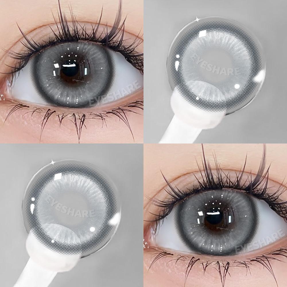 EYESHARE 1pair Lemon Gray Contact Lenses 14.0mm Korean Natural Brown Softlens Eye Contacts Cosmetics Pupils