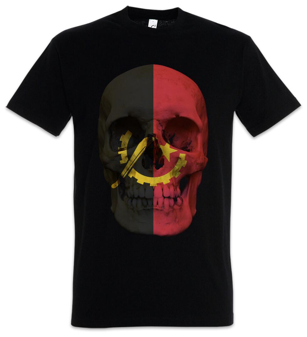 

CLASSIC ANGOLA SKULL FLAG T-Shirt Mens Womens Tees Top - Banner Flag Biker MC Club 4XL