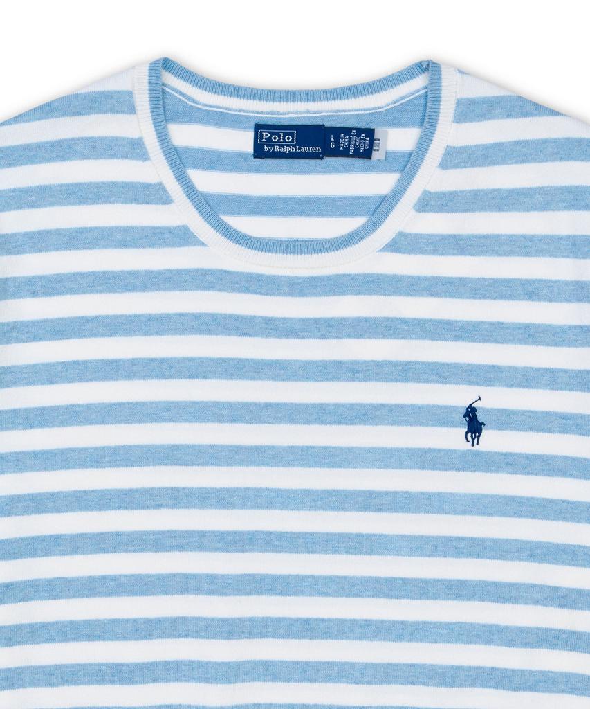 POLO RALPH LAUREN [W] Striped Short Sleeve Sweater - Blue