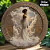 Vintage Metal Wall Art Angel Round 8x8 Inch Halloween Christmas Gift