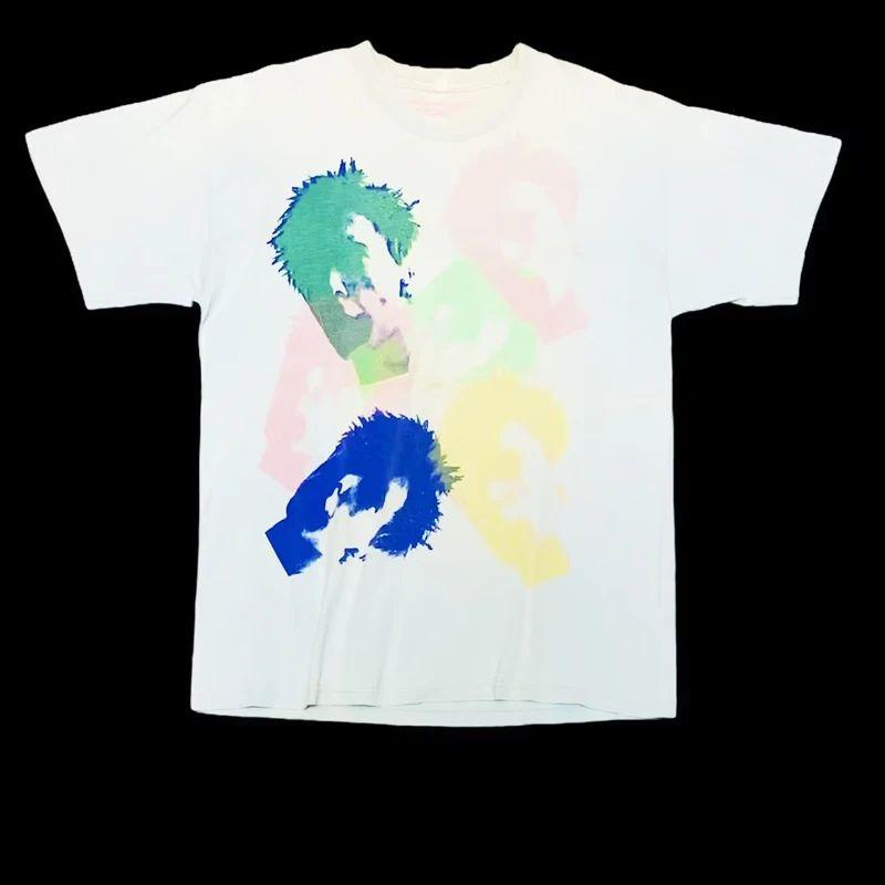 Rock Punk Print Pattern Short Sleeve Retro Sports Streetwear Double Sided Print T-shirt Casual Loose Cotton Top Unisex