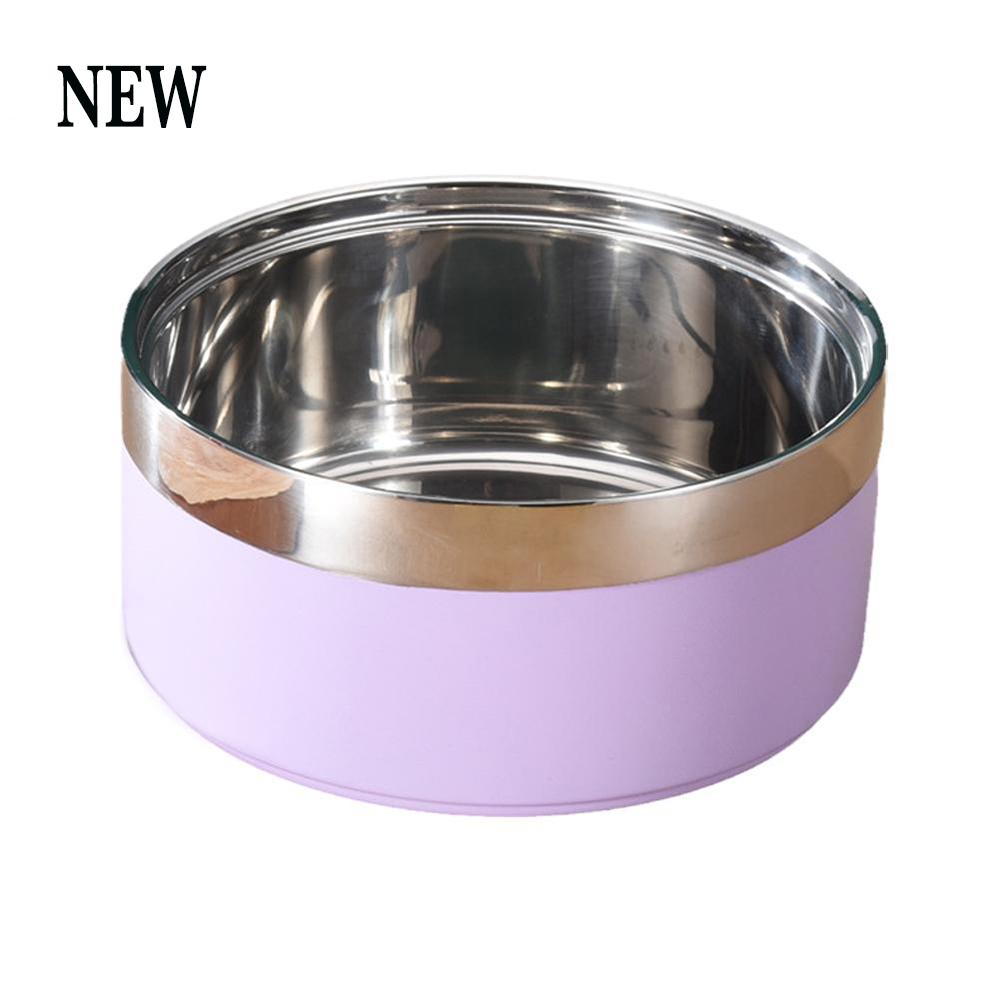 Custom Stainless Steel Dog Cat Bowl Double Vacuum Feeding Pet Bowl Large Capacity Dog Food Water Bowl Dog Accessories Puppy
