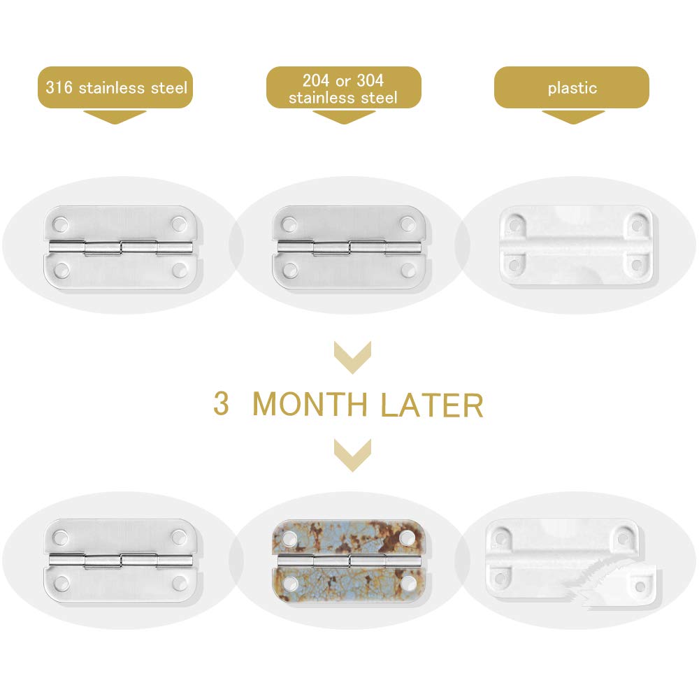 Radezon Edelstahl Kühlbox Scharnier Ersatz für Igloo Stil Eisbox 316 Edelstahl Kühlbox (2 Scharniere)
