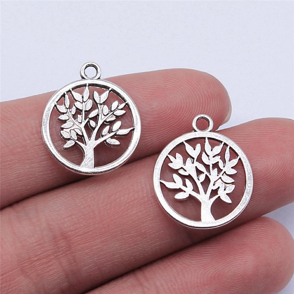 Charms Round Tree Of Life Pendants Vintage Jewelry Supplies QC109