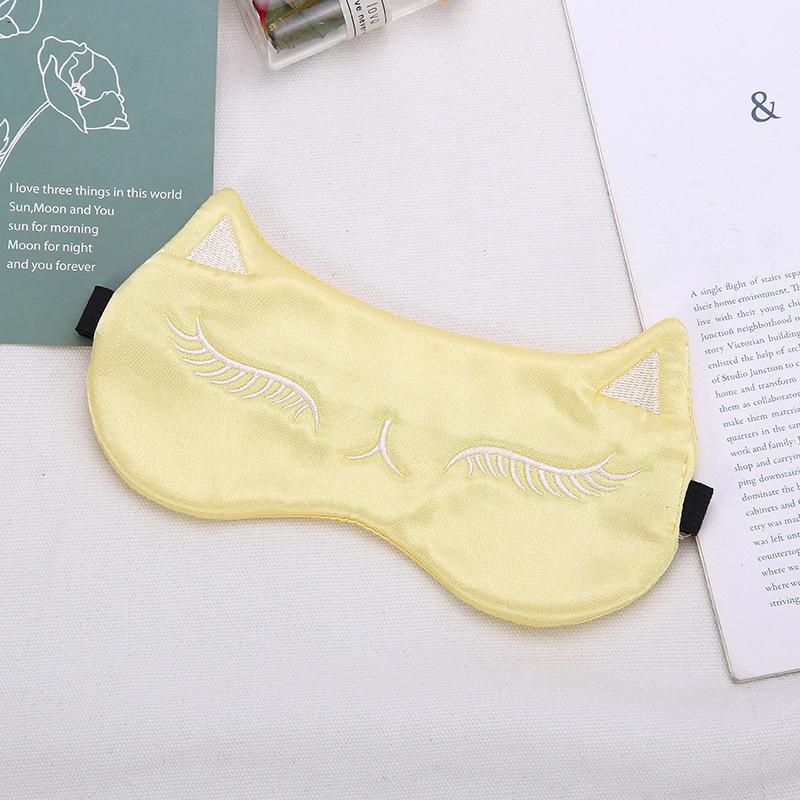 Imitierte Seide Schlafmaske Nachtmaske Augenabdeckung Glatt für Frauen Männer Fuchs Reise Entspannung Augenklappen Nacht Atmungsaktive Augenbinde