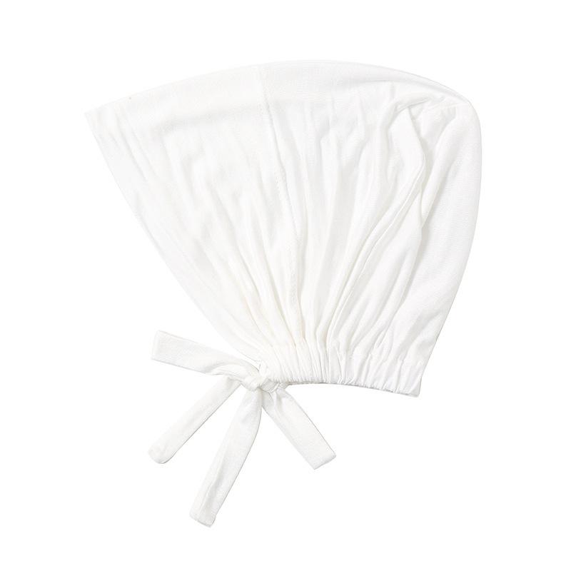 Modal Mercerized Cotton Elastic Drawstring Base Cap Solid Color Women's Hijab