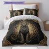Leopard-print animal Pattern Bedding Quilt Set Quilt Cover Pillowcase Home Decoration Birthday Gift (1 * duvet cover + 2 * pillowcase, without core)