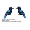 2 Stück blaue Vogel-Wanddeko aus Holz, rustikales Naturmotiv, unregelmäßige Form, Hängedekoration für Wohnzimmer, Schlafzimmer, Büro