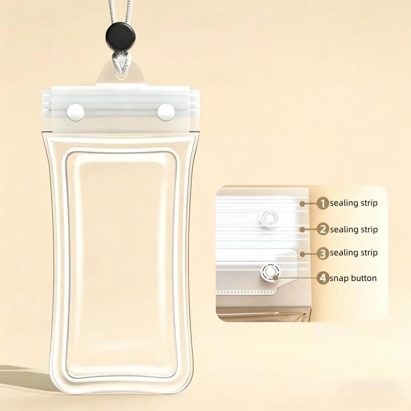 

Transparent Waterproof Phone Bag, Suitable for Outdoor Sports Enthusiasts, Pool Parties, Bathroom Selfies, Outdoor Camping прозорий