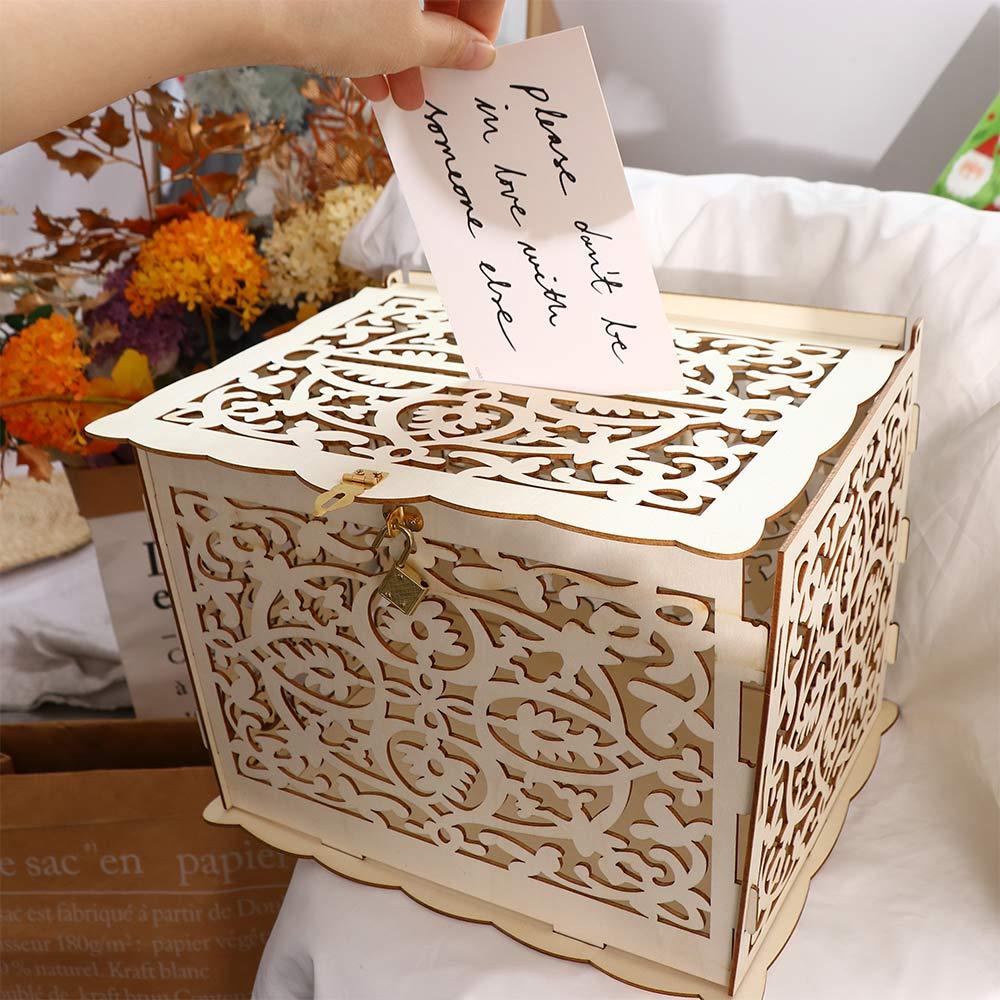 Business Card With Pattern Invitation Gift Party Supplies Wedding Decoration Card Box Wooden Box