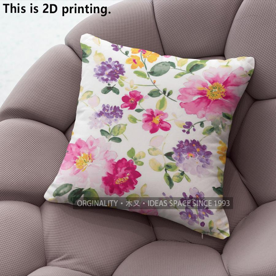 Watercolor Floral Print Square Throw Pillow Covers Pattern Cushion Cover Suitable For Sofa Bedroom Car Pillow Cover