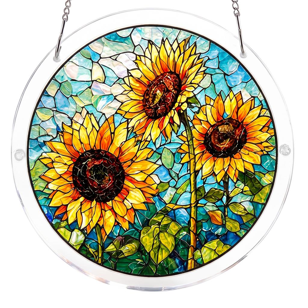 Acrylic Puzzles Curtain Decoration DIY Suncatcher Puzzle Kits with Chain 7.36 Inch for Women Men Mom Birthday Gift Home Decor