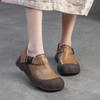 Johnature Retro Soft Leather Thick Soled Shoes Buckle Casual And Comfortable Women's Flat Platform Shoes