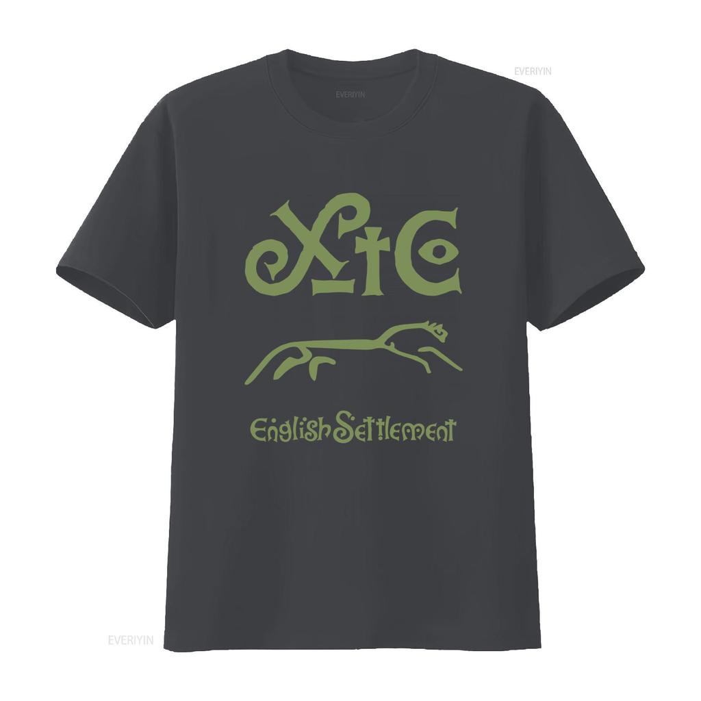 T-shirt XTC English Settlement con Stampa Verde Elegante Perfetta per Fan Retro e Indie Grafica Lavata Vintage Versatile