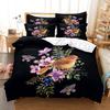 Blue Flower Duvet Cover Queen Size With Zipper Pillowcase 3D Floral Bedding Set 3pcs 2pcs Full King Twin Single Double Bed Thin