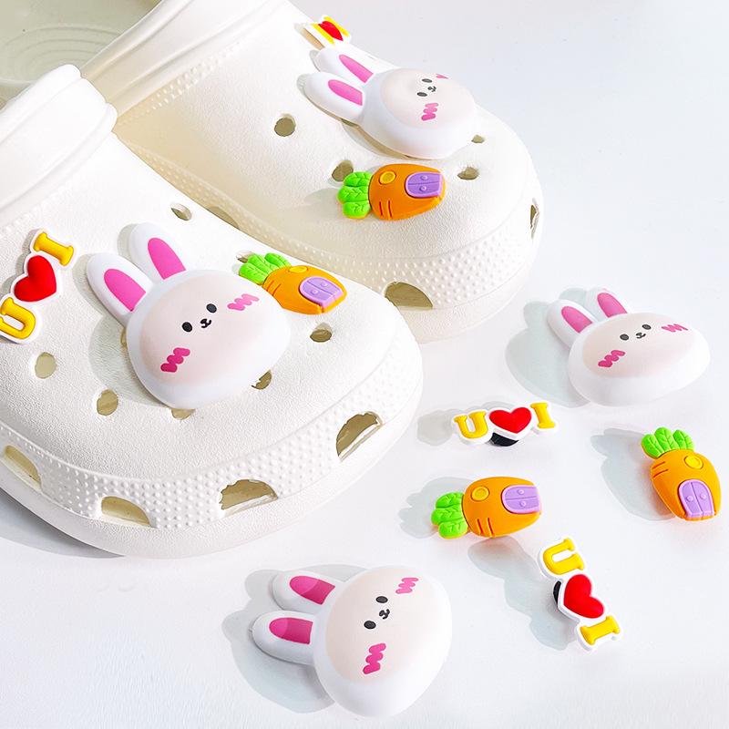 Cute Resin Starfish & Shell Croc Shoe Buckles with High-End Flower Accessories