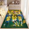 Sports Area Rug, Neymar Jr Brazil 10 Yellow Group Poster, Fan Cave Decor, Non-Slip Mat