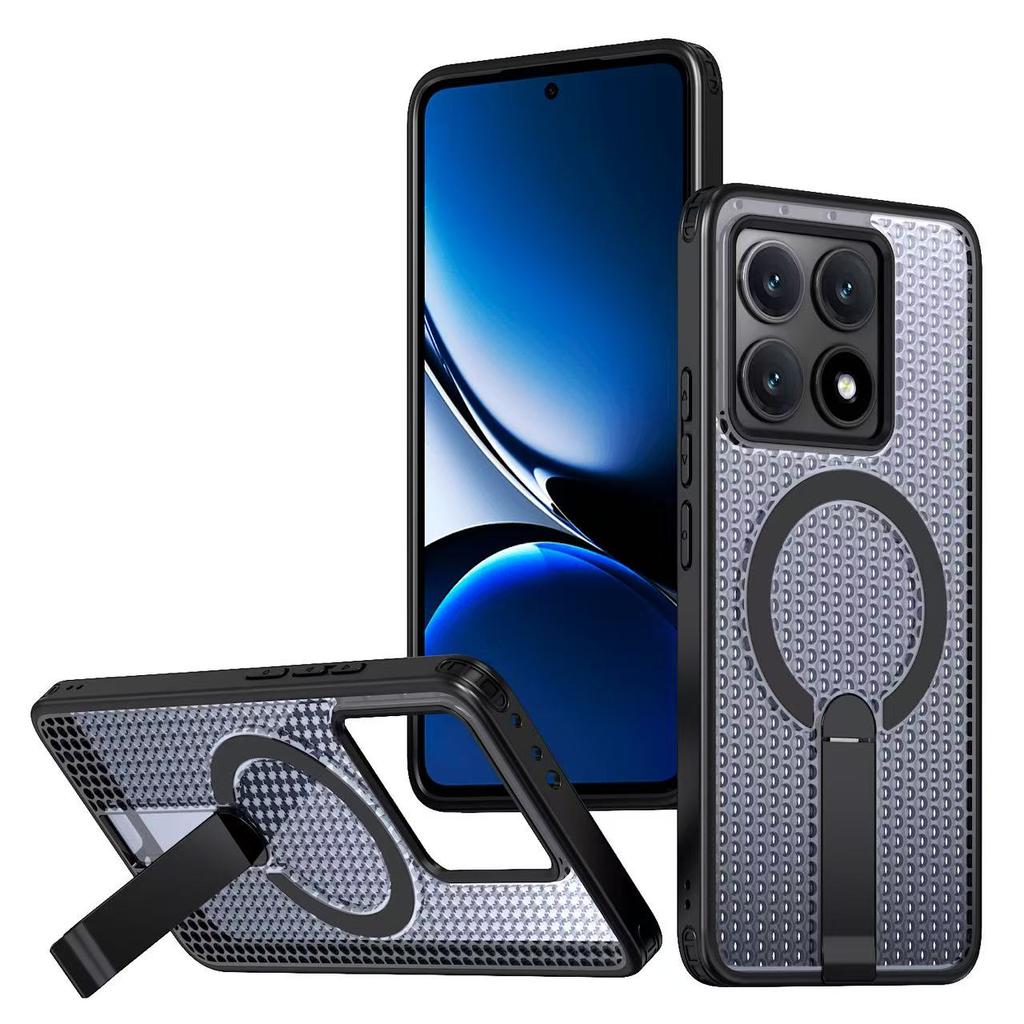 Case For Redmi Note 14 5G Note 13 Pro 4G Magsafe Magnetic Ring Stand Heat Dissipation Armor Shockproof Cover For Xiaomi 14T Pro