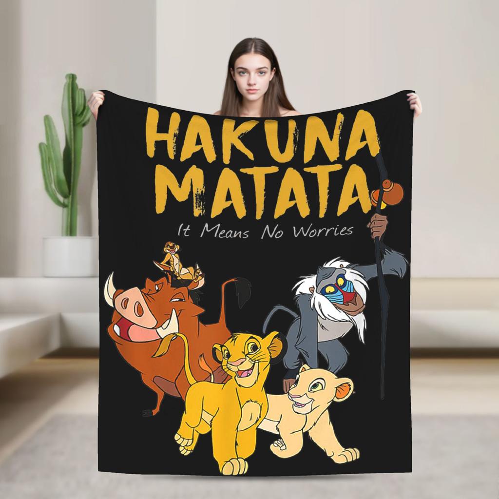 Simba Le Roi Lion Housse de Couverture Anime Couvertures Jetées en Flanelle Literie Canapé Portable Doux Chaud Couvre-lits