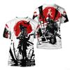 Maglietta Bushido Giapponese Samurai Stampata 3D Maglietta a Maniche Corte da Uomo e Donna Top Retro Oversize Harajuku Maglietta