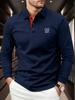 Men's GOLF Polo Shirts Long Sleeve Casual Summer Printed T-Shirt - Stylish and Versatile Top, Geometric Design, Lightweight Polo Golf Shirt