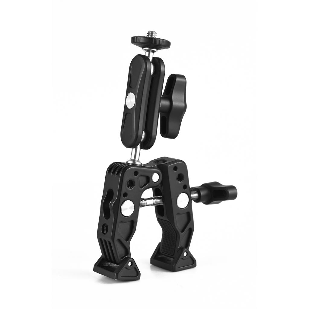 Multi-functional Super Clamp Aluminum Alloy with Dual 360 Degrees  Rotatable Ballhead 1/4 Inch Screw