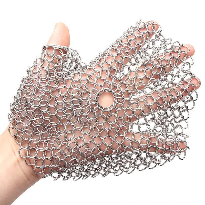 JinguLao Stainless Steel Chain Mail Scrubber 6x6 inch Round