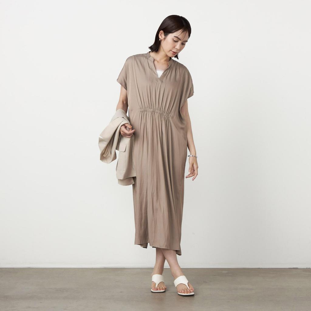 Ca Loose and Flowy Dress Beige F [Comme Ism] 12-31OO01-206