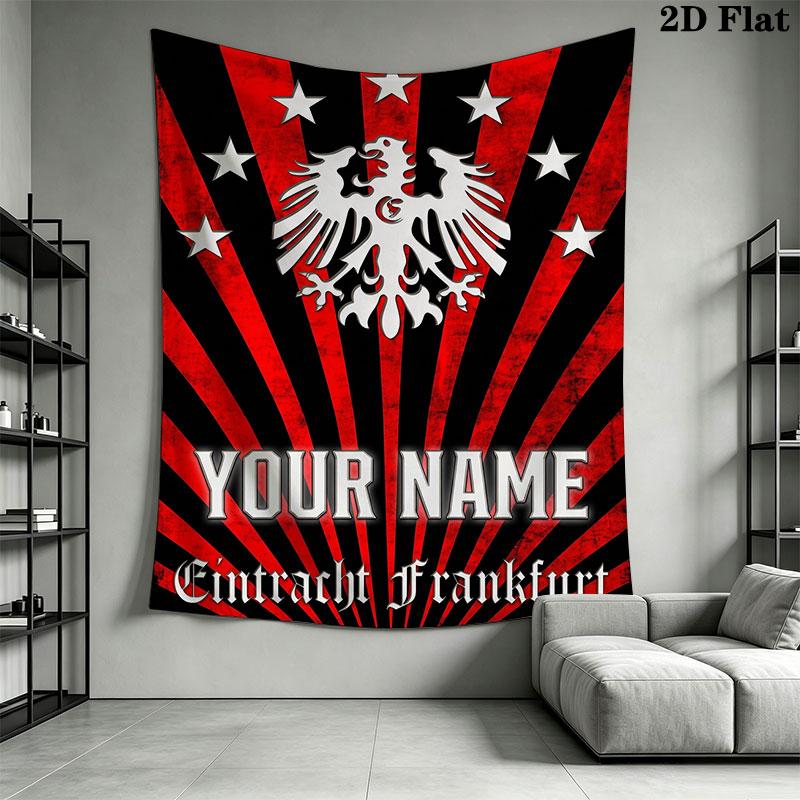 Custom Eintracht Frankfurt Wall Hanging Printed Fabric Blanket Decorative Tapestries for Bedroom Living Room Home Decor