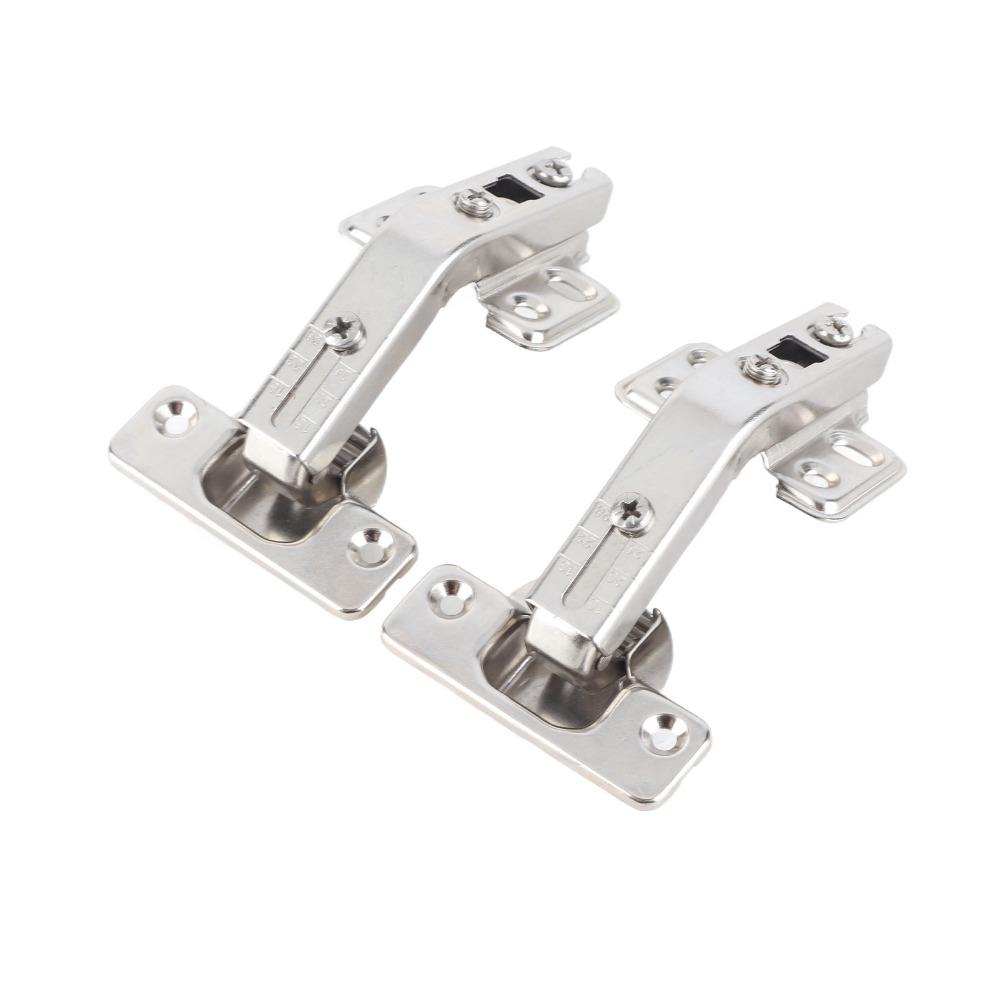 2PCS Full Overlay 135 Degree Hinge 3D Adjustable Concealed Hardware Folded Door Hinge Clip-On Design Lazy Susan Hinges