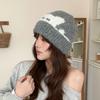 Cat Pattern Warm Knitted Beanie Hat Thick Warm Design Stretchy Beanie Hat  Casual Wear