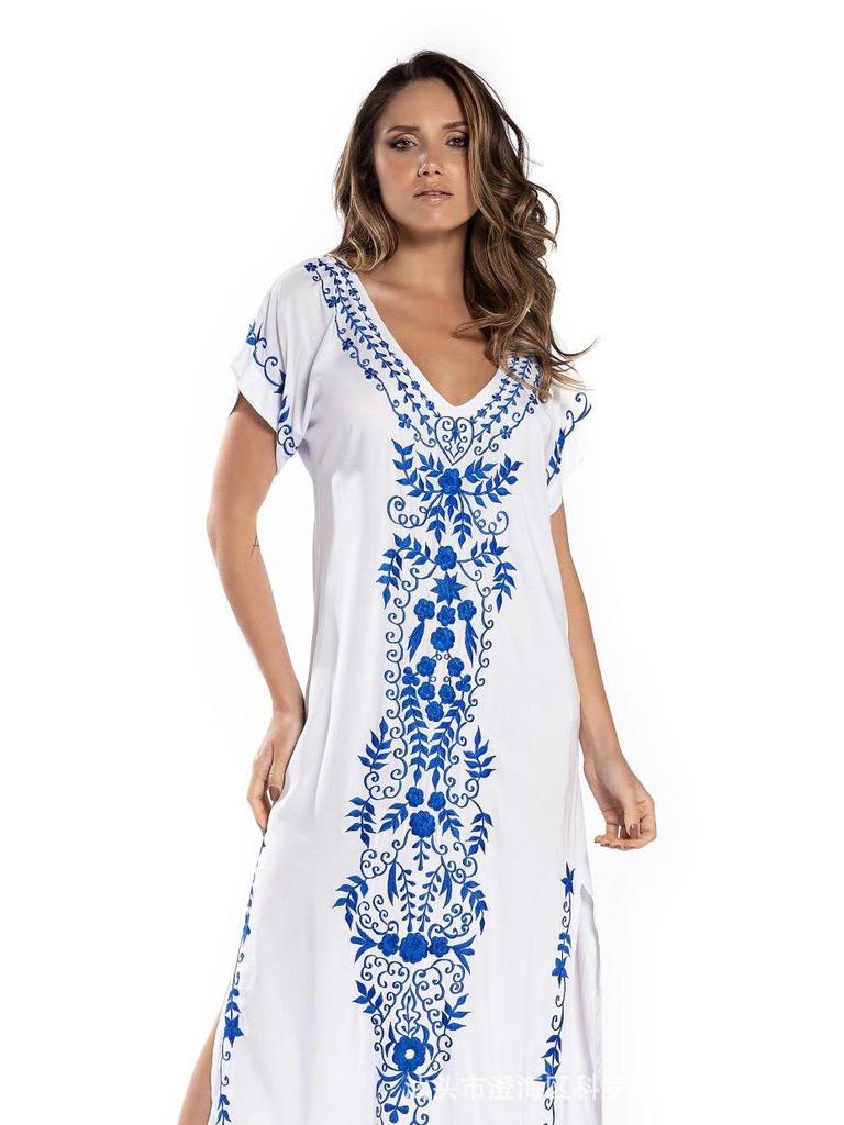 Embroidered Beach Cover-Up for Sun Protection and Style In Seaside Vacations