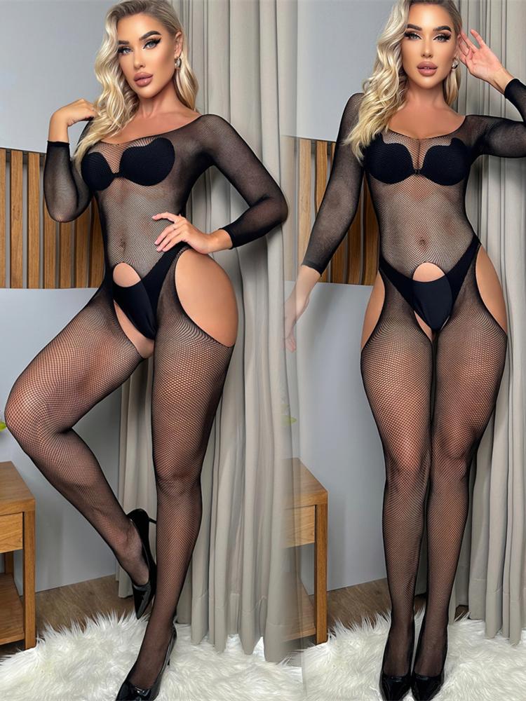 Sex Women'S Bodystocking Hot Hollow Out Sexy Lingerie Fat Plus Size Full Bodysuit Erotic Woman Open Crotch Underwear Clothing