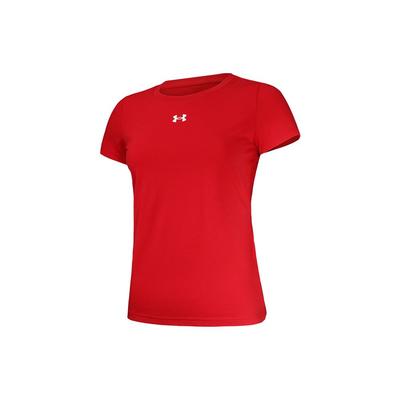 Printed Logo Athletic Moisture-Wicking Knit Crew Neck Short Sleeve T-Shirt Women Tops Red 22500520-600