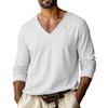 Men's  V-Neck  Leisure  Sports  Long  Sleeves  Upper  Garment