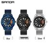 Sanda Men's Creative Wheel Quartz Watch - Trendy Rotating Waterproof Wristwatch